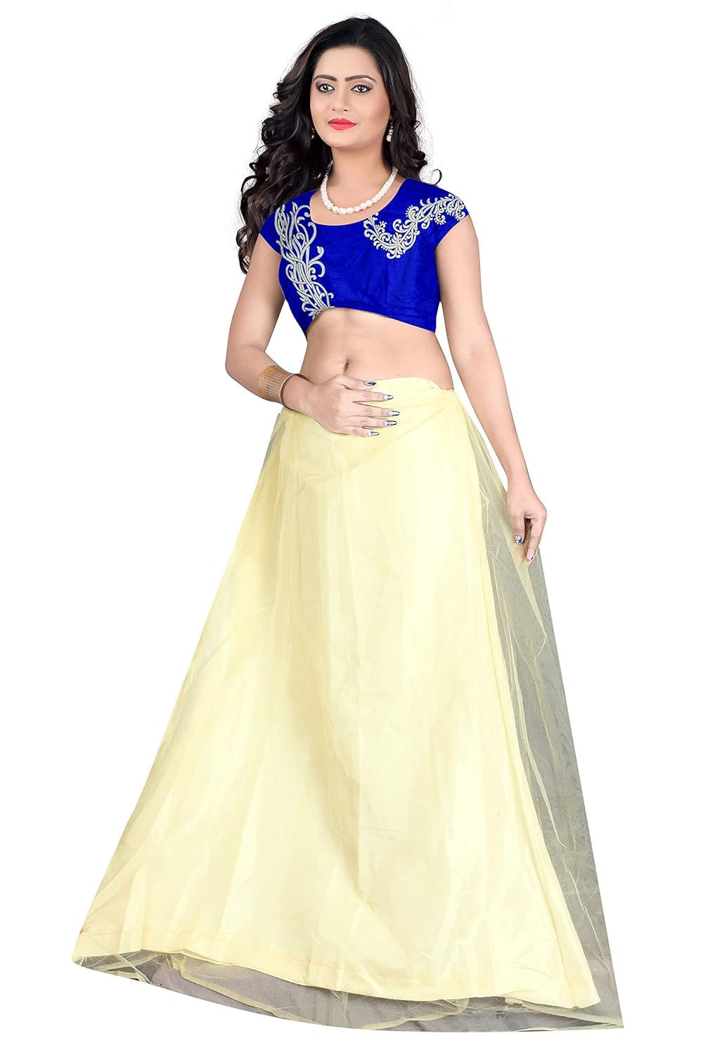 florence woman's georgette embroidered semi-stitched gown (gc010)