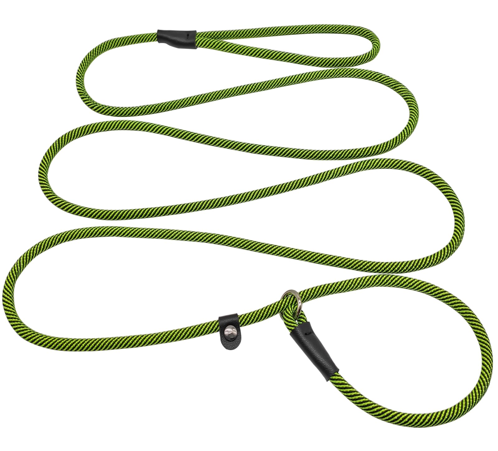 SEPXUFORE 8 FT Slip Lead Dog Leash, 1/3” Strong Rope Dog Leash, Adjustable No- Pull Small Lead for Puppy, Small and Medium Pets (Green)