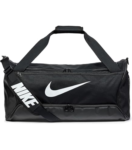 Nike Brasilia Training Medium Duffle Bag, Durable for Women & Men with Adjustable Strap, Black/Black/White : Clothing, Shoes & Jewelry