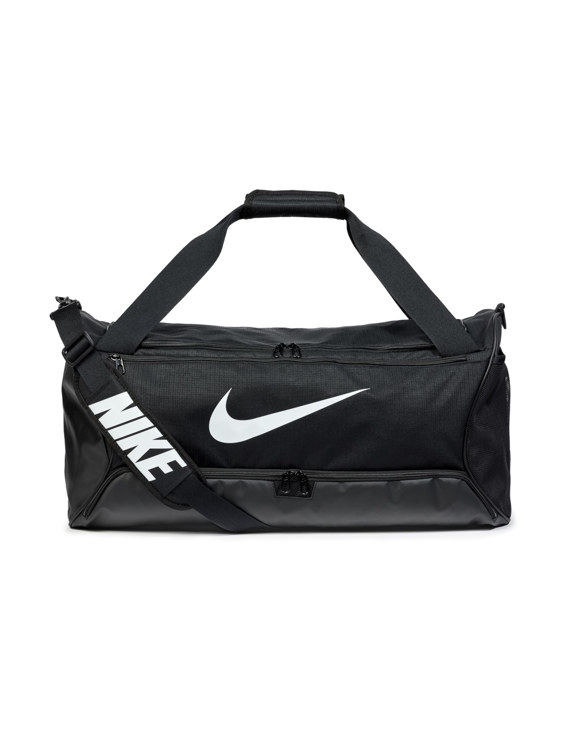 Photo 1 of ***DAMAGED, BOTTOM SCRATCHED AND ZIPPER BROKEN***
Nike Unisex Brasilia 9.5 Training Duffel Bag (Medium, 60L), Black/Black/White, MISC