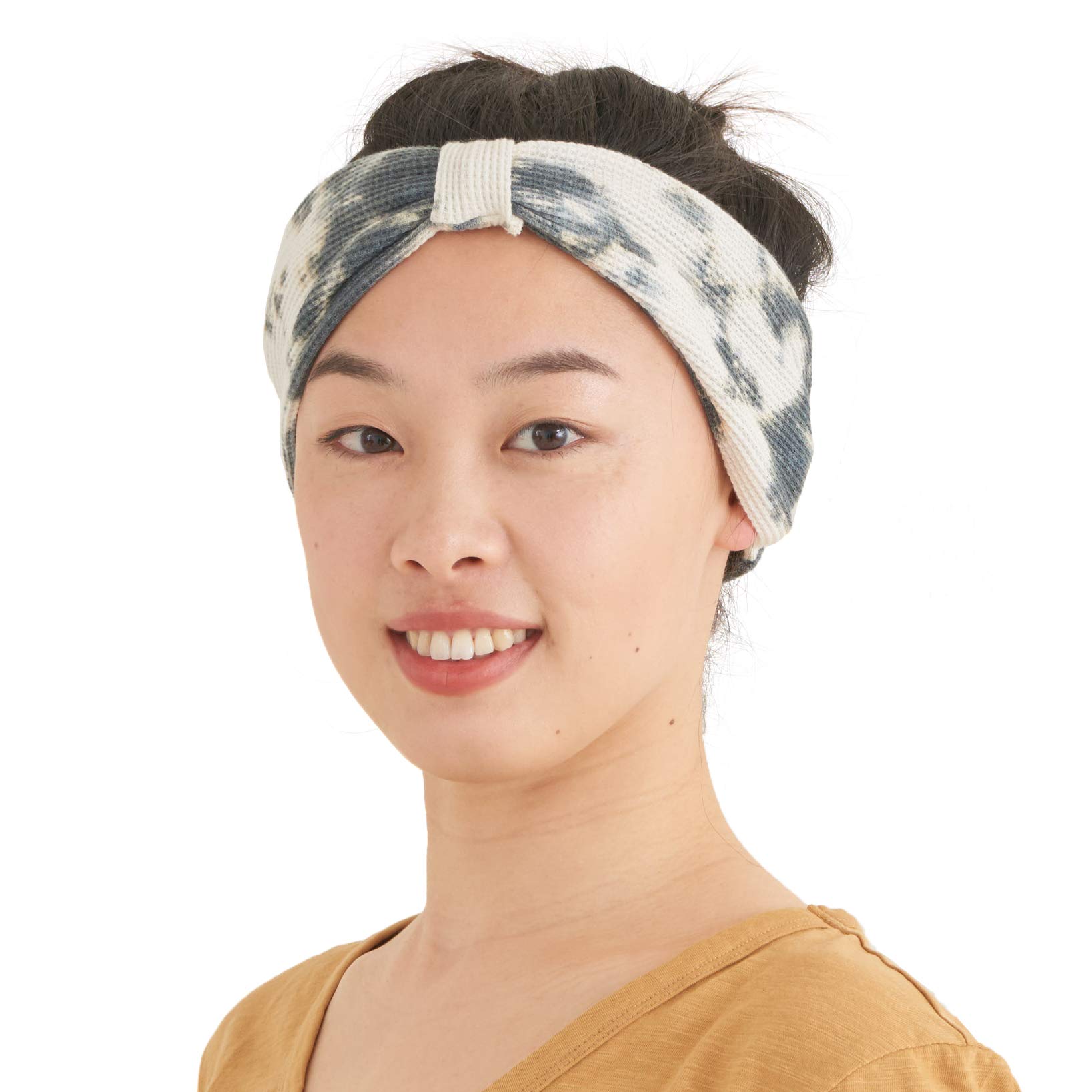 CHARM Casualbox | Cotton Yoga Headband Hairband Running Fitness Workout Textured Tie-Dye Boho Hippie Psychedelic B