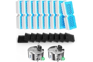 Voluas Dog Fountain Replacement Filters & Sponges, for 1.8gal/236oz/7L Wireless Stainless Steel Pet Water Fountain - 9 Filters & 9 Sponges