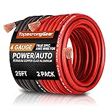 TOPSTRONGGEAR 4 Gauge 25ft Black and 25ft Red