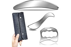 BYYDDIY 3 in 1 Stainless Steel Muscle Scraper Tools Set,Scraping Massage Tools for Physical Therapy,Derma Edge Massage Tool & GuaSha Massage Scraper Tool
