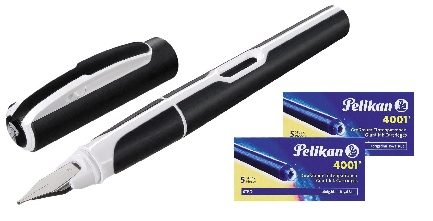 Pelikan Style P57M 903054 Fountain Pen Nib Width M Black/White