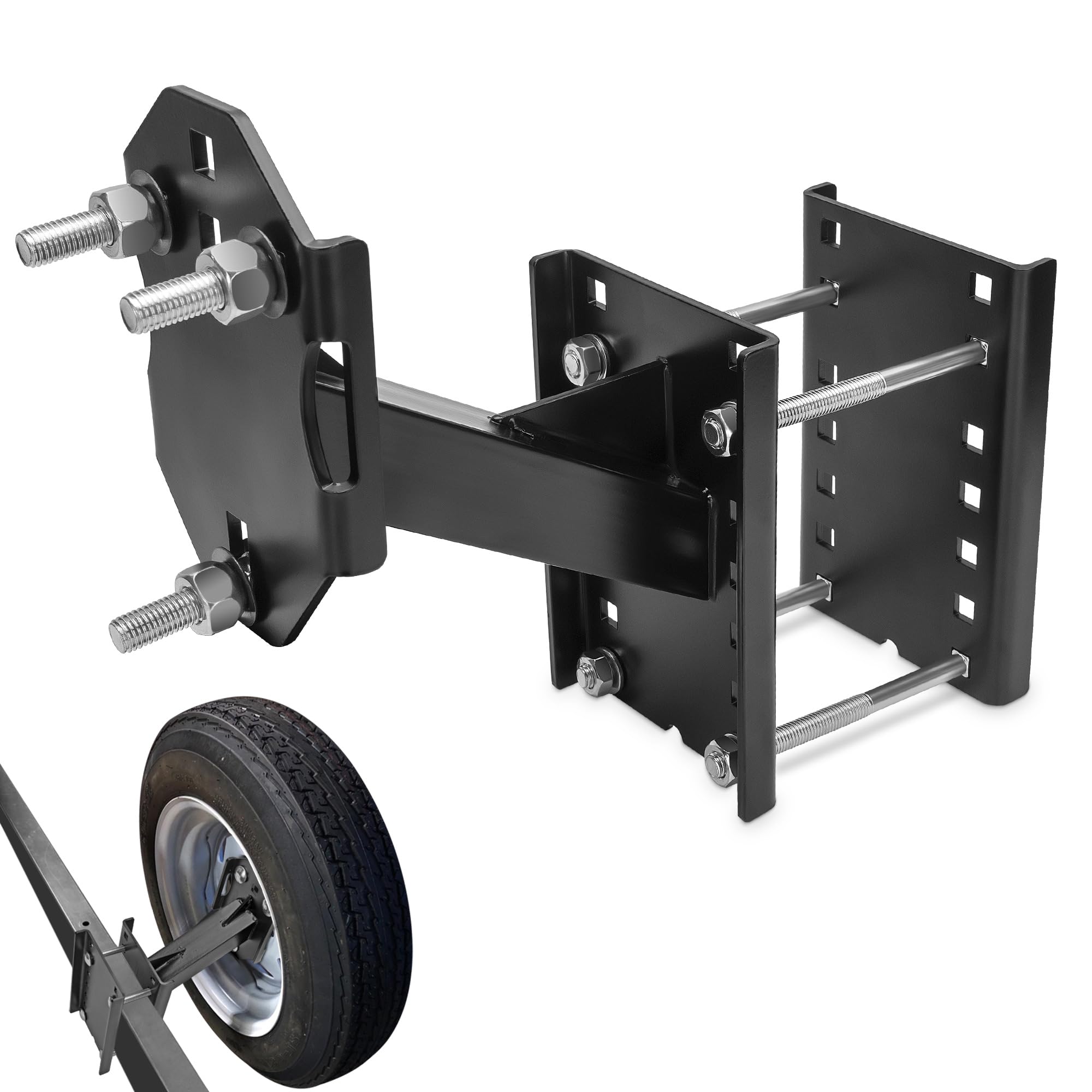 Photo 1 of Spare Tire Carrier, Boat Trailer Spare Tire Mount, Heavy Duty Tire Holder Bracket for Utility Trailer Tires, Universal Fits 5x4.5, 5x5, 4x4, 6x5.5 Bolt Patterns On UTV/RV Trailer , Holds up to 350 Lbs