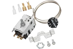 AREMAE Upgraded 800393 Temperature Control Kit Compatible with True Equipment Refrigerator Parts, Freezer TC/TSD/T/GDM/GEM/G4SM Series Thermostat, Refrigerator Thermostat, Replaces 800306, 831932, 461387