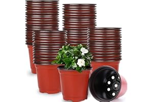 Gandeer 350 Pcs 4 Inch Plastic Plants Nursery Pot Seed Starting Pots Planting Pots Planter Seedling Pots Seedling Flower Plant Container for Garden Seedling Cutting Transplanting