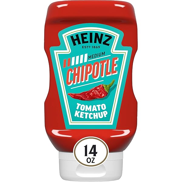 HEINZ TOMATO KETCHUP BLENDED WITH CHIPOTLE, 14 OZ SQUEEZE BOTTLE