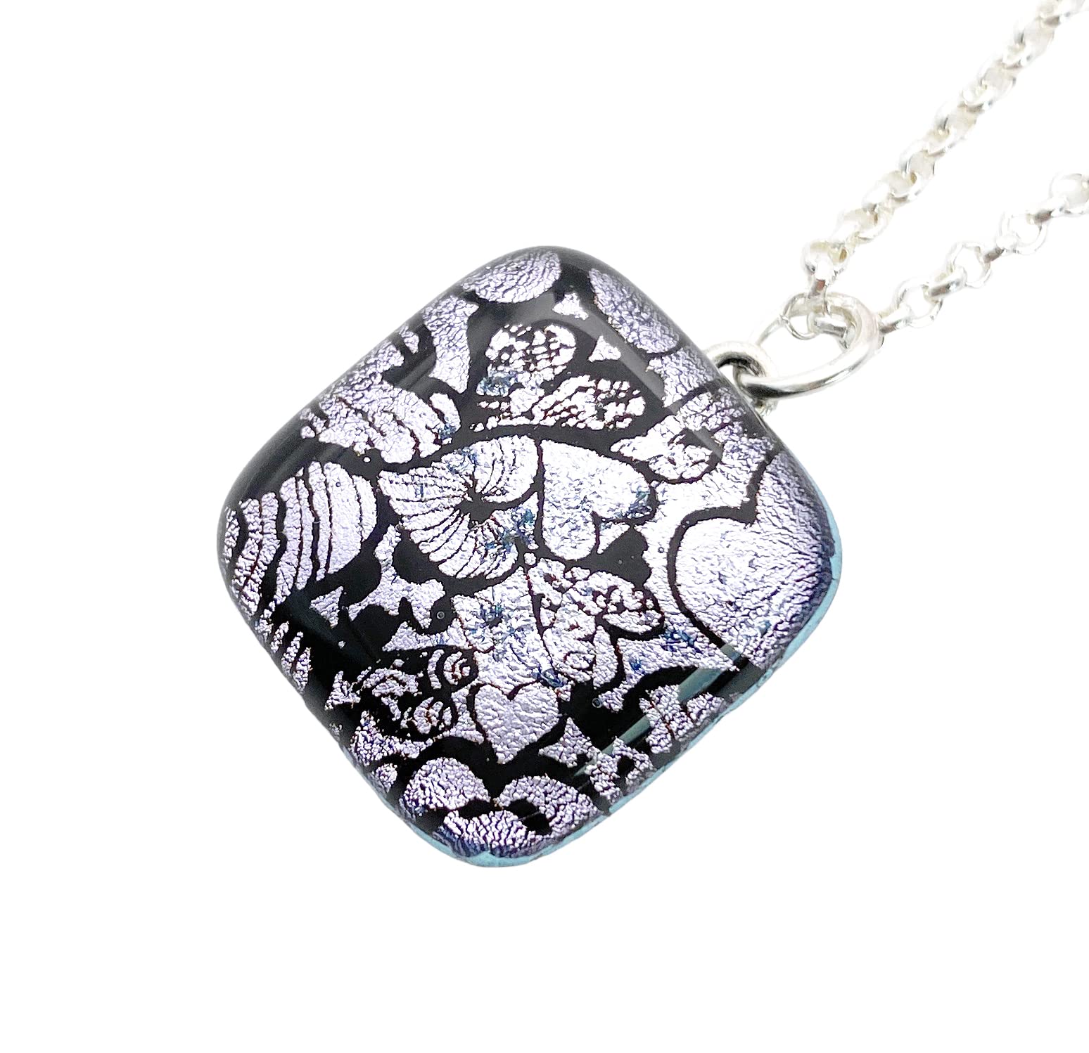 Glass Pendant, Dichroic Glass Pendant, Handmade Glass Pendant, Rainbow Pendant, Multicoloured Pendant, Mosaic Pendant, Fused Glass Pendant, Handmade Dichroic Glass Pendant