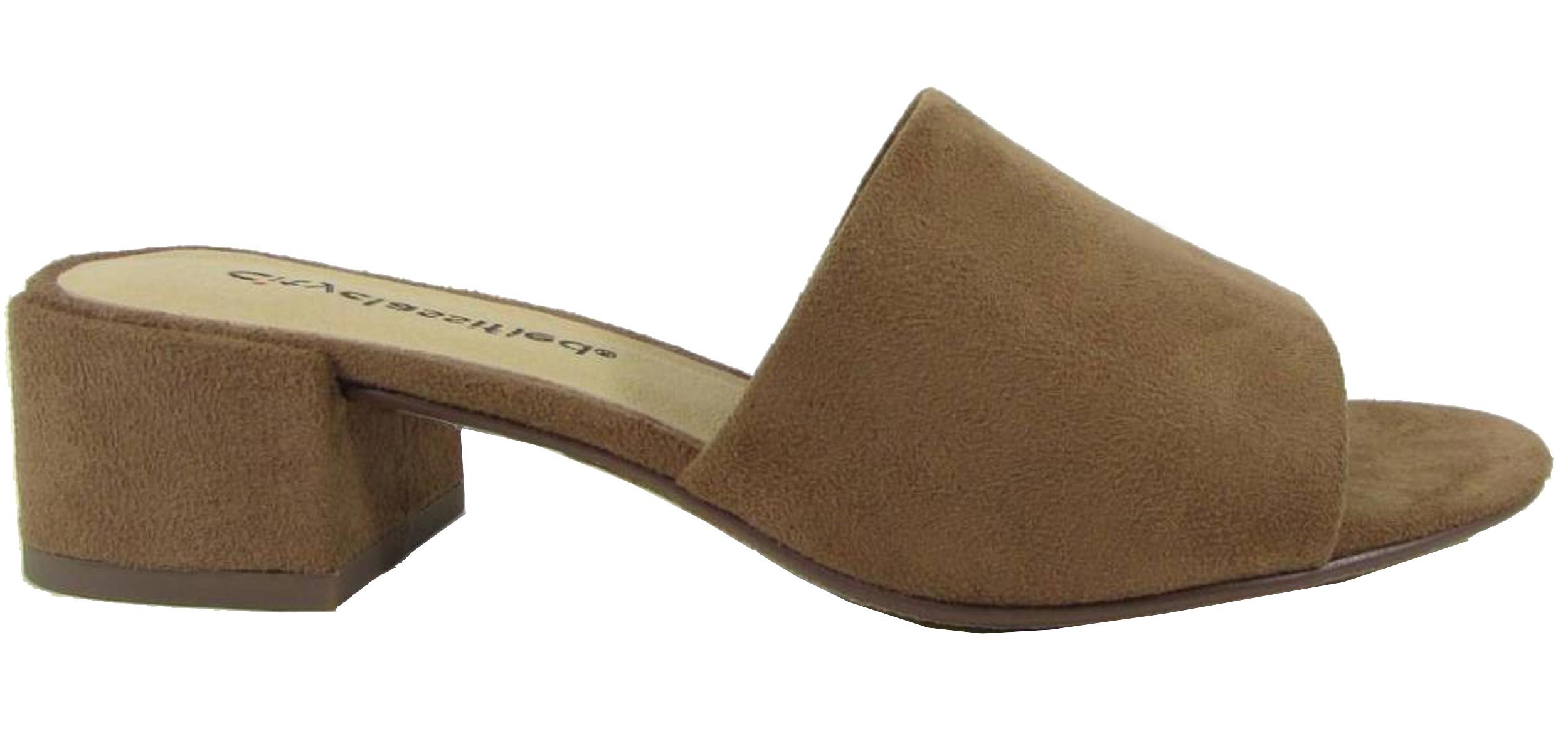 City Classified Women's Block Heel Slip On Clog Mule Sandal (6.5 B(M) US, Light Tan) - Image 3