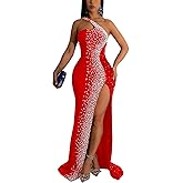 Nagfar Women Rhinestone and Sequin Birthday Party Sexy Club Night Out Holiday New Years Formal Dress