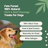 Pets Purest Natural Dog Treat Chews Pork Beef Sausage Meat 200g view 3
