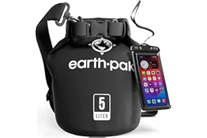 Earth Pak Waterproof Dry Bag - Roll Top Waterproof Backpack Sack Keeps Gear Dry for Kayak with Waterproof Phone Case
