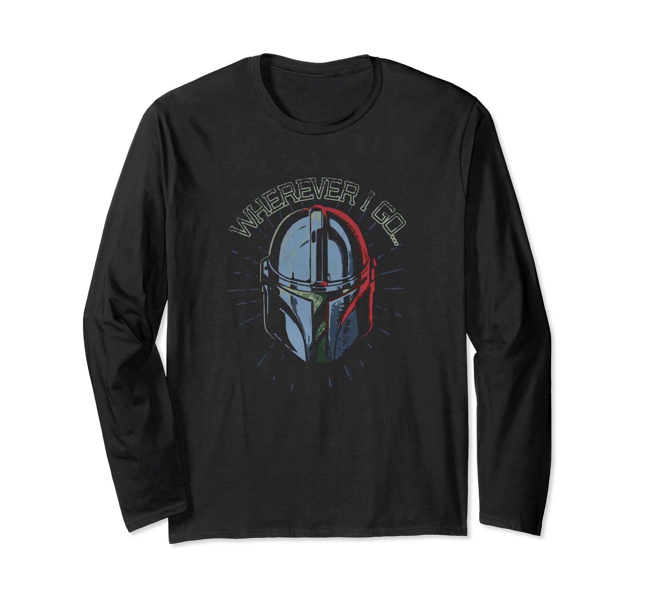 Star Wars: The Mandalorian Shining Helmet Wherever I Go... Long Sleeve T-Shirt