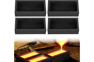 TIDEME 4 PCS Graphite Ingot Mold, 1KG Graphite Crucible Metal Melting Casting Kit, Graphite Ingot Mould Crucible Mould for Gold Silver Aluminum Copper Refining