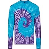 DARESAY Long Sleeve Tie Dye T-Shirt, for Men, Women and Teens (Up to 5XL)