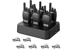 Retevis H777D Long Range Walkie Talkies with Earpiece, LCD Screen, Portable FRS Two-Way Radios, USB-C, 6 Way Gang Charger, Ha