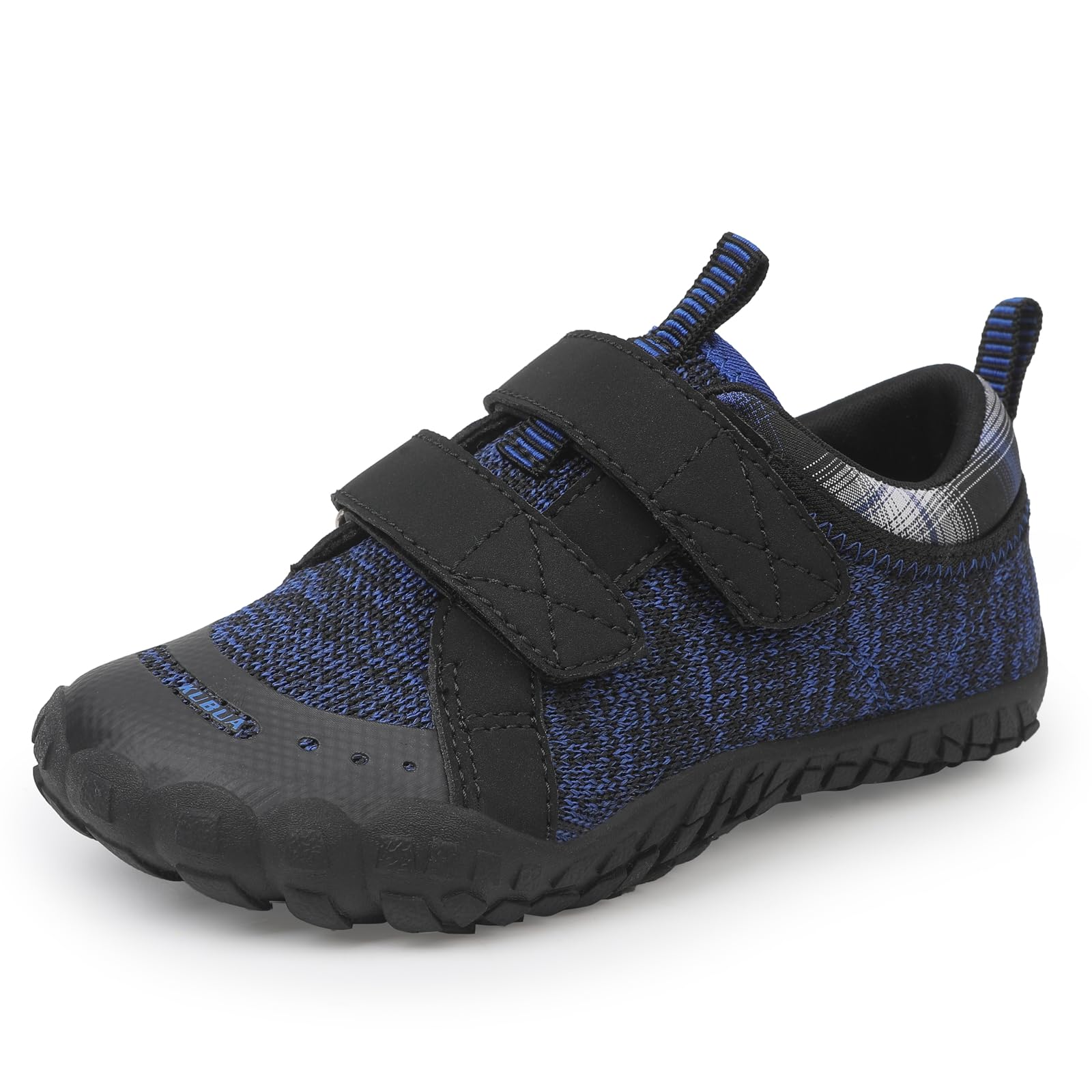 Photo 1 of KUBUA Barefoot Shoes for Kids Boys Girls Minimalist Sneakers Toddler Naturally Zero Drop Shoes for Running Tennis Sports Athletic B Black Blue 1 Big Kid 