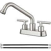 Aolemi Utility Sink Faucet 4 Inch Centerset, Laundry Sink Faucets with Swivel Spout and 3/4" NPT Threaded End, Dual Handle Faucet for Laundry or Utility Room, Brushed Nickel
