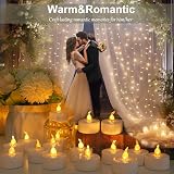 Jialine 12 Pack Flameless LED Tea Lights with Remote Flicker Warm Yellow view 4