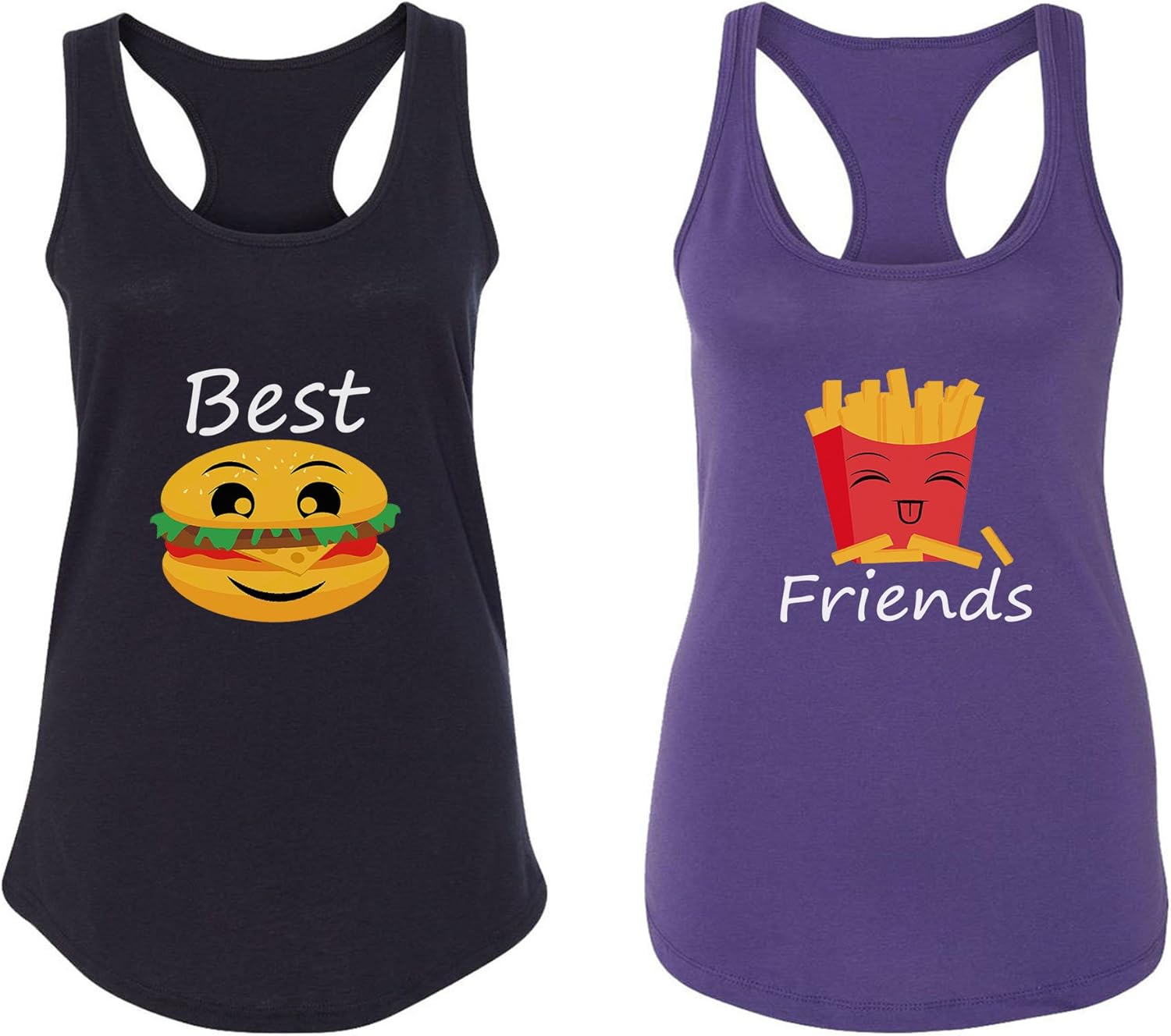 Burger and French Fries - Best Friend Tank Tops - Custom BFF Racerback for 2