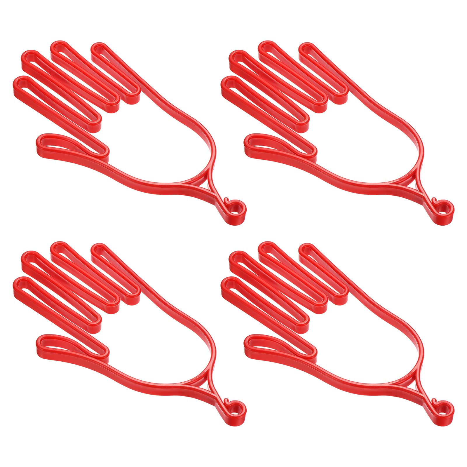 PATIKIL Golf Gloves Stretcher, 4 Pack Plastic Keeper Support Rack Holder Dryer Hanger Frame for Sports Gloves Maintenance, Red