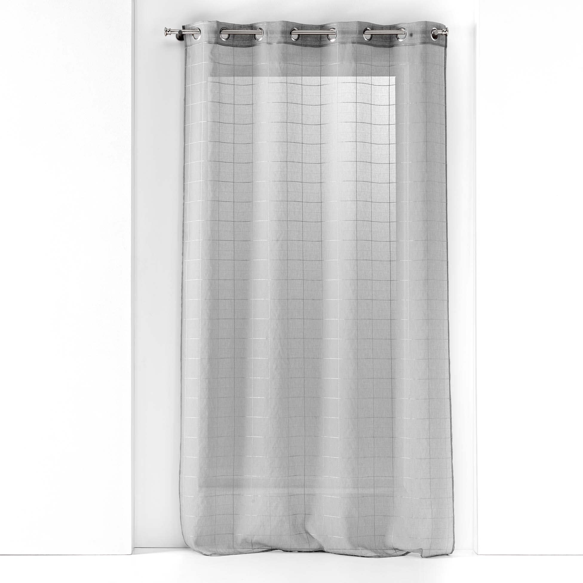 Douceur d'Intérieur, Eyelet Curtain with Eyelets 140 x 240 cm Sandblasted in Owl Grey