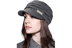 WETOO Womens Peaked Newsboy Cap for Women Soft Cotton Women Hats with Visor Rib Baker Boy Turban Chemo Baggy Beanie