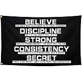 NASIAN Discipline Motivational Flag - 3x5 Ft Inspirational Flag for Room, Gym, Dorm, Man Cave Wall Decor