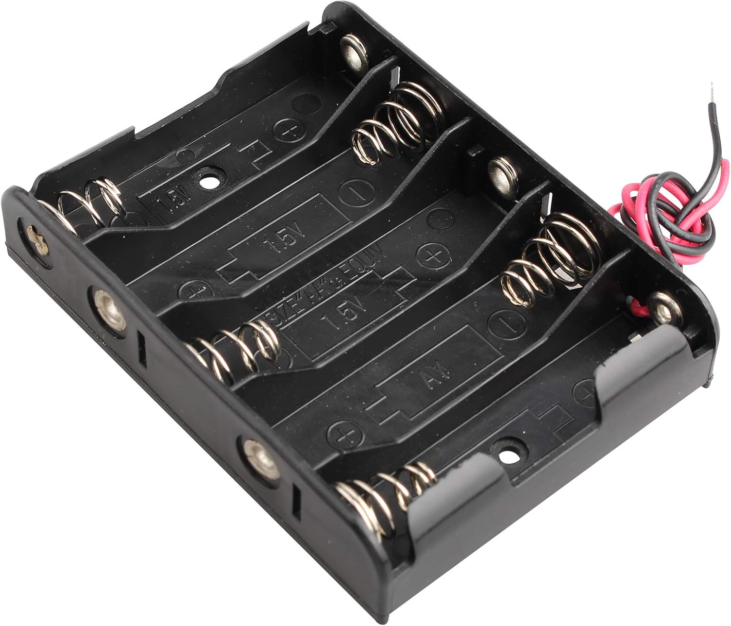 HALJIA 2Pcs 7.5V AA 5 x 1.5V Plastic Battery Holder Case Battery Storage Box with Wire Leads - Image 3