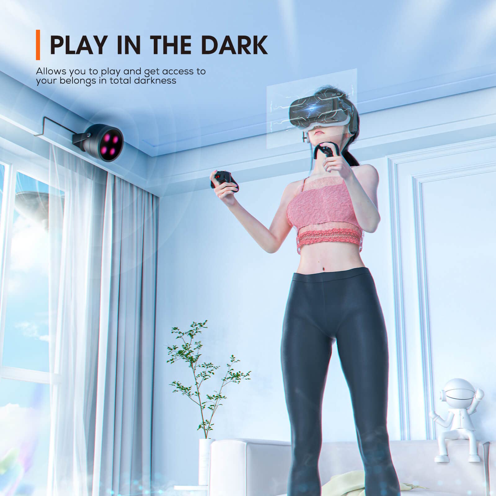 4W IR Illuminator for VR Headsets, On/Off Switch Infrared Light for Enhancing Tracking Sensitivity in The Dark, Compatible with Meta Quest 2 & More