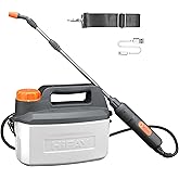 HIFAY ES4-PRO Electric Sprayer 1 Gallon Built-in 4000mAh,Rechargeable Battery Powered Sprayer with Telescopic Wand,Plant Mister,Kitchen Cleaning,Indoor Watering Can for Plants (White)
