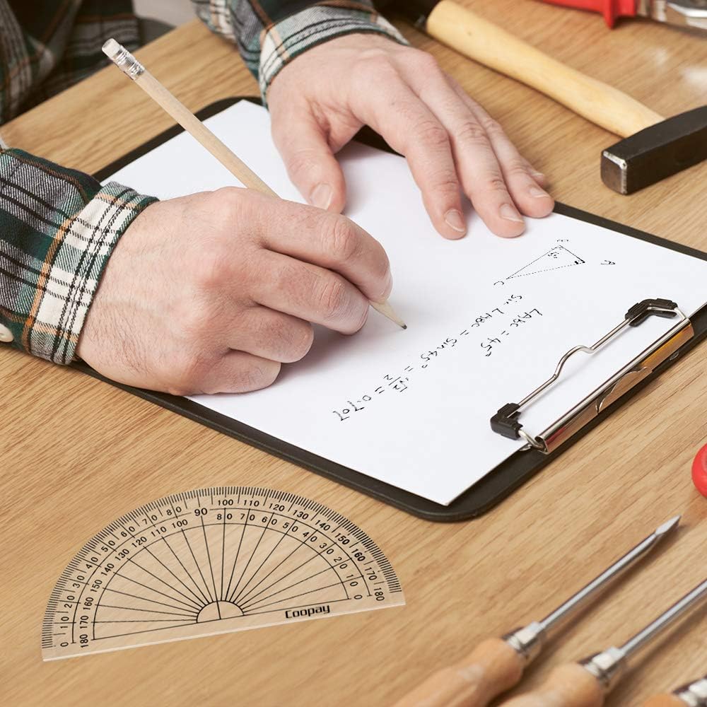 Coopay 24 Pack Plastic Protractors Clear Protractor Student Math Protractor Set 180 Degrees for Angle Measurement, 4 Inches : Office Products
