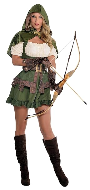 amscan 844571-55 Damenkostüm Robin Hoodie, Mehrfarbig, S