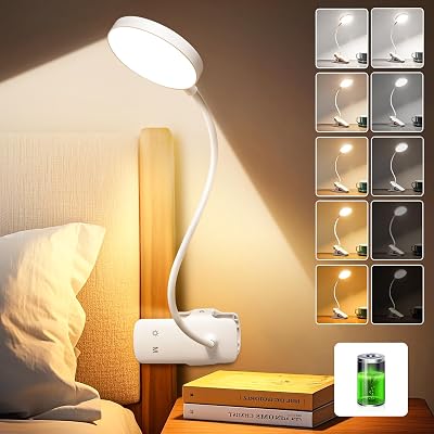 One Fire Clip On Reading Light 3600mAh USB Battery 5 Brightness 5 Colors