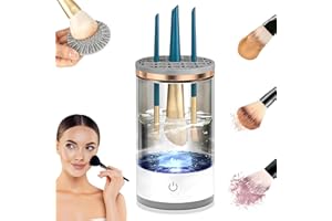 SENLONG Electric Makeup Brush Cleaner,Multi-Use Cosmetic Brush Cleaner, Automatic Spinning Makeup Brush Cleaner for All Size Makeup Brushes (White)