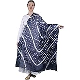 Exotic India Pure Cotton Bandhani Leheria Tie-Dye Dupatta from Gujarat - Pure Cotton