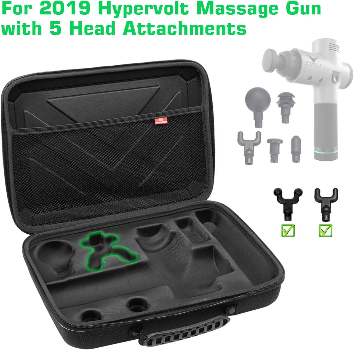 Case for Hypervolt 2019 with 5 Head Attachments, Waterproof