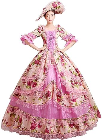 Rococo Baroque Marie Antoinette Ball Dresses 18th Century Renaissance Historical Period Victorian Dress Gown Medieval Dress Amazon Co Uk Clothing
