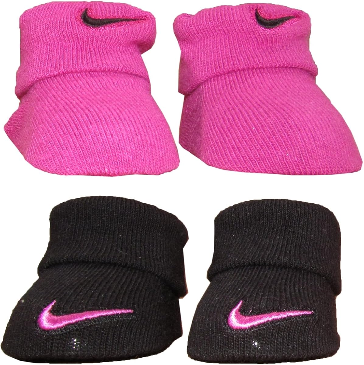Nike Baby 2 Pack Newborn Baby Booties Pink, 06 Months