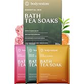 Body Restore Bath Tea Soaks Birthday Gift for Women &amp; Men - Variety 3 Pack | Stocking Stuffer &amp; Spa Gift for Mom &amp; Wife, Relaxing Botanical Bath Sachets for Stress Relief &amp; Hydrated Skin, Detox, Korean