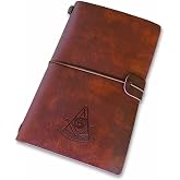 Past Master Masonic Leather Journal - [Brown]