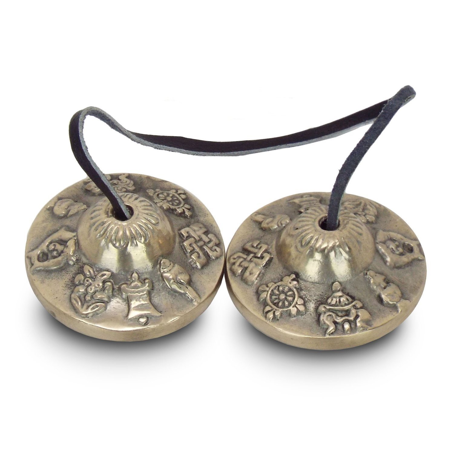 OMG-Deal Tingsha Tibetan Style 8 Lucky Symbols Embossed chimes cymbals manjeera Meditation Bell
