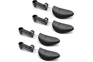 2 Pairs Black Adjustable Plastic Shoes Tree Shoes Shape Keeper Shoe Stretcher Fixer Boot Support Shaper Portable Practical Sh