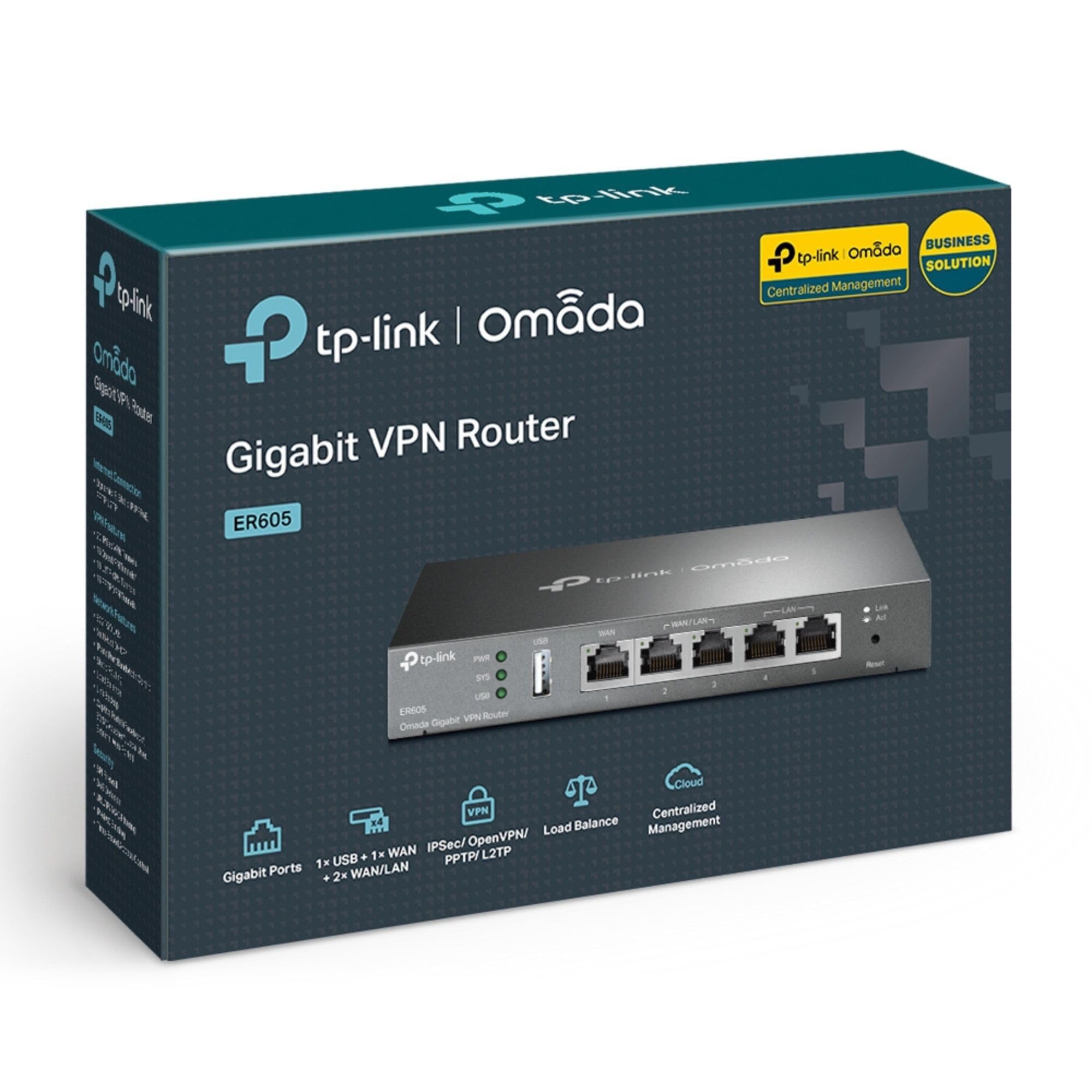 TP-Link SafeStream Busniess Gigabit Multi-WAN VPN Router, Supports IPsec/PPTP/L2TP, Up to 20 Ipsec VPN Tunnels, Easy Management (ER605)