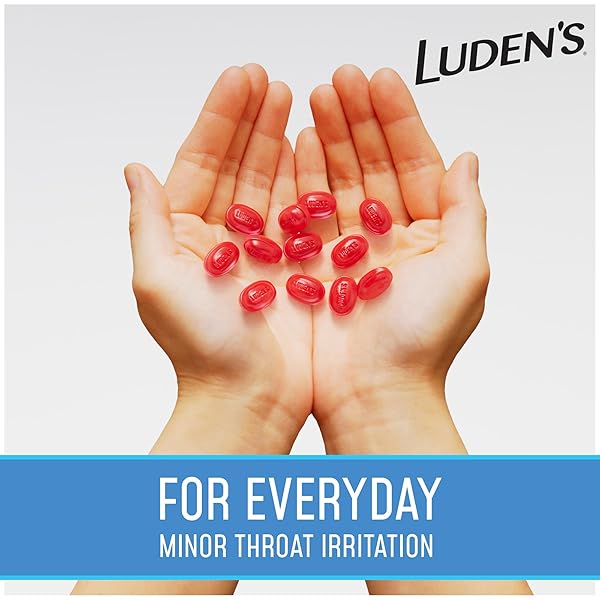 LUDEN’S SORE THROAT DROPS, FOR MINOR SORE THROAT RELIEF, SUGAR FREE WILD CHERRY, 75 COUNT