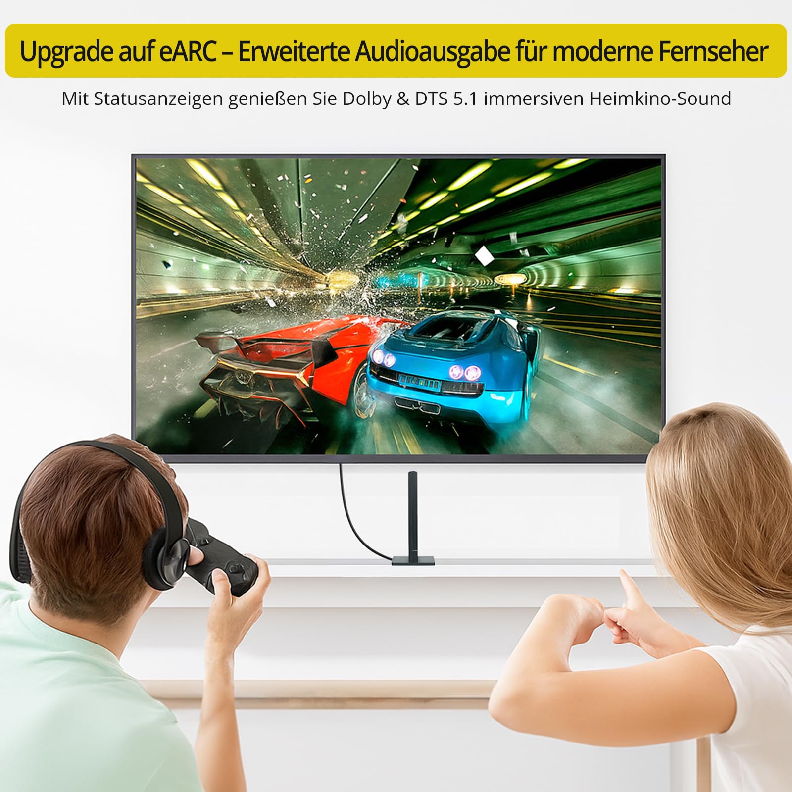 PROZOR HDMI eARC/ARC zu Optischer Adapter eARC/ARC zu Optisch Konvertierungskabel 192KHz/24bit (1.5M/5ft) für Soundbars, HDTV,kabellose Kopfhörer,Heimkinosysteme,Unterstützt PCM 2.0, Dolby Digital 6
