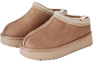 Gegefur Women's Snow Boots Platform Boot Fur Lined Slip On Short Boots