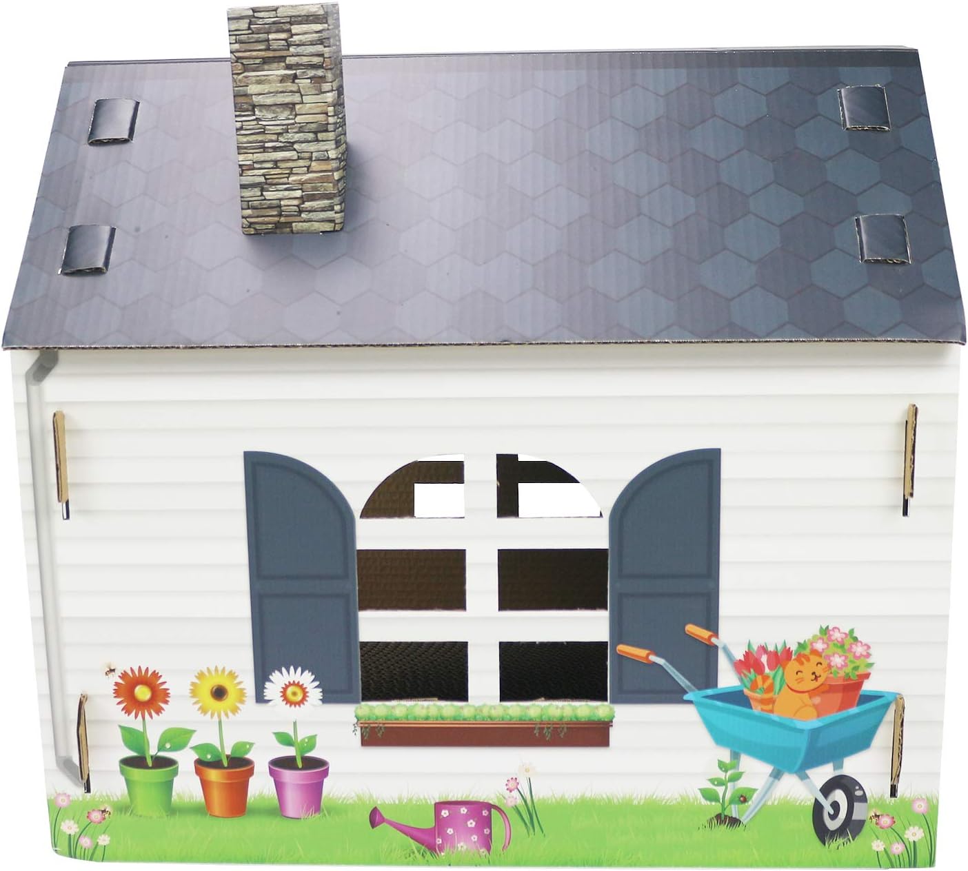 ASPCA Cat House & Scratcher w/ Bonus Catnip Included : Pet Supplies